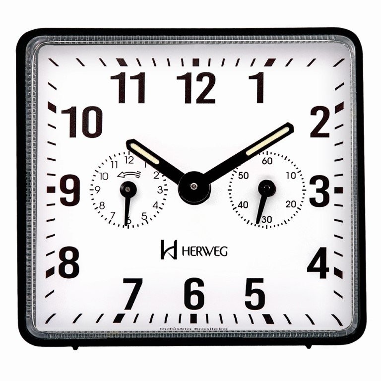 Relógio Despertador Antigo A Cordas Preto Herweg 2245