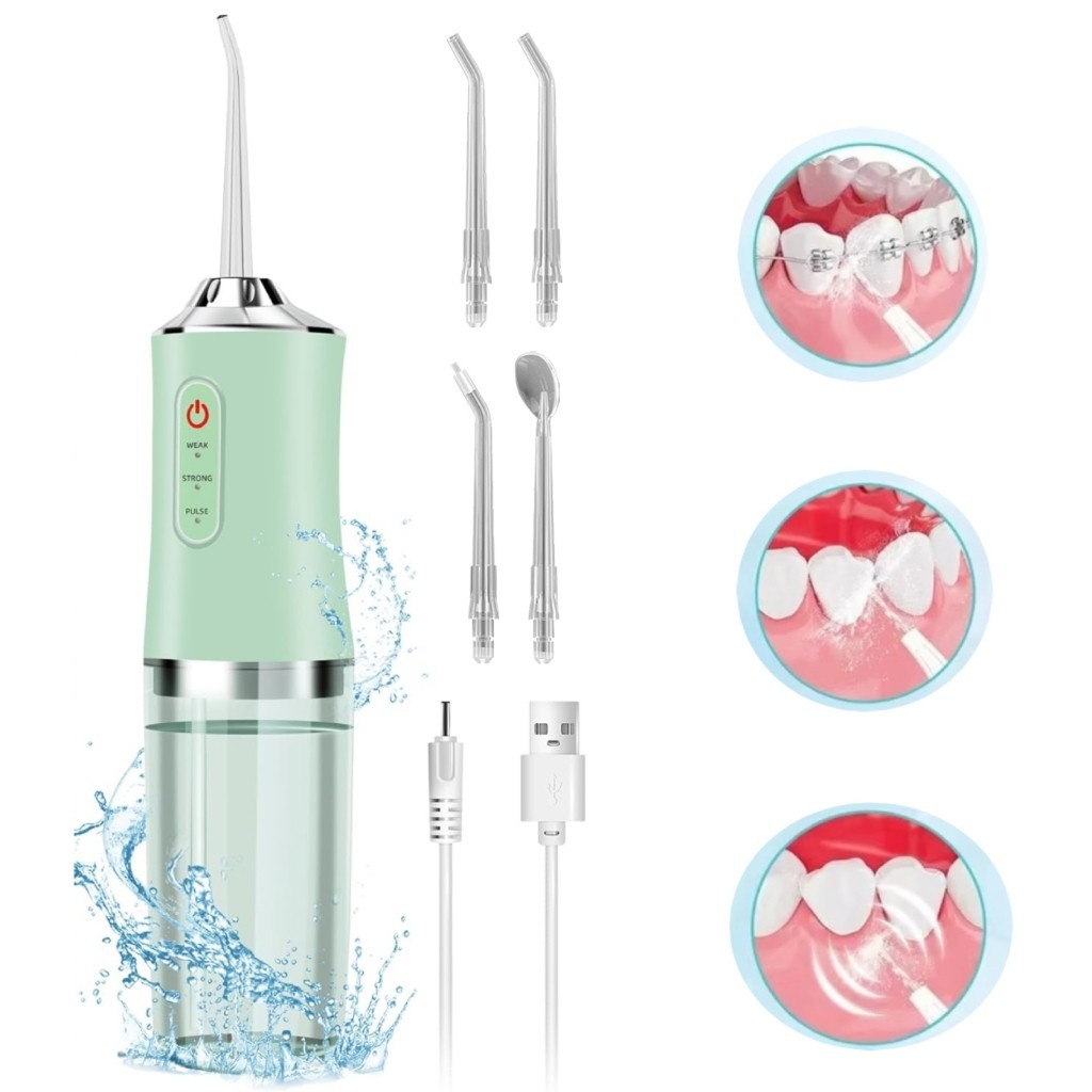 Irrigador Bucal Elétrico Oral Limpeza Portátil USB com Jato e Recarregável Para família ou viagem em Oferta na Shopee