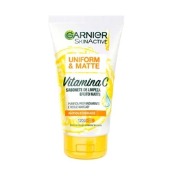 Sabonete Líquido de Limpeza Facial Antioleosidade Garnier SkinActive Uniform & Matte Vitamina C 120g