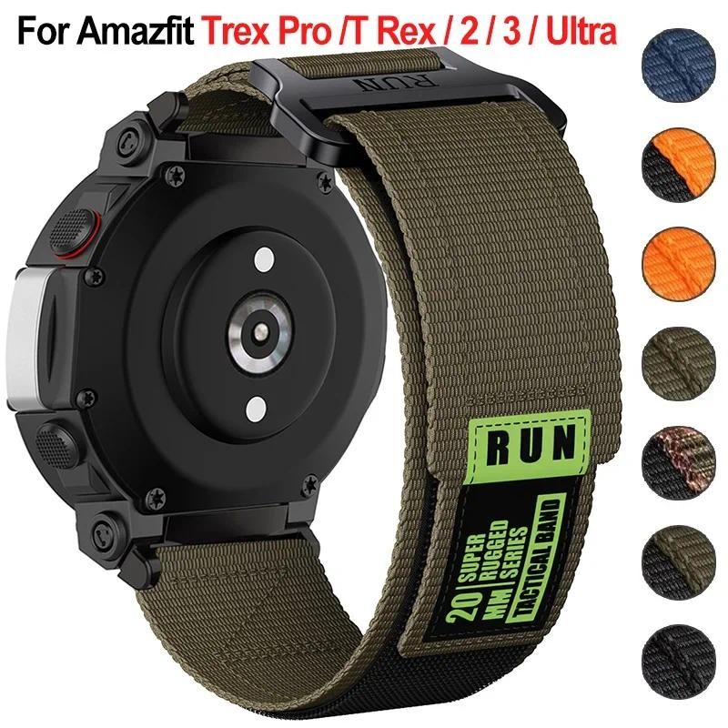 Pulseira De Náilon Para Amazfit T-Rex 2 3 Ultra Relógio Huami Trex Pro Esporte Cinto Smartwatch Acessórios