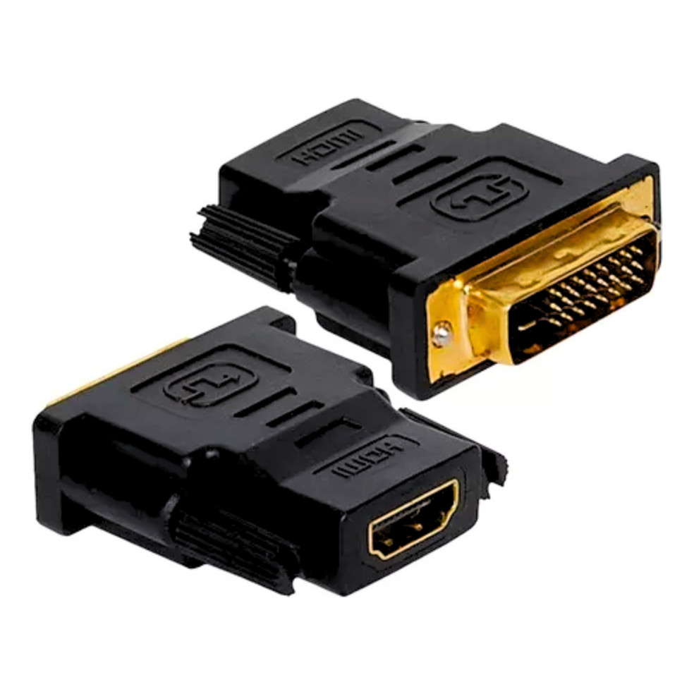 Adaptador Dvi Macho 24+1 Para Hdmi Fêmea Preto
