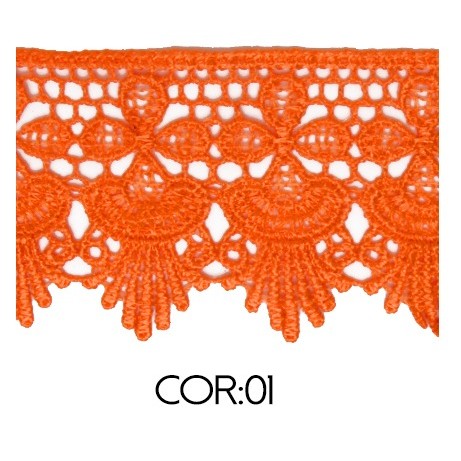 Renda Guipir CHL-631 6.0 Cm - Rolo C/13.7 Metros Cor:Laranja-Neon