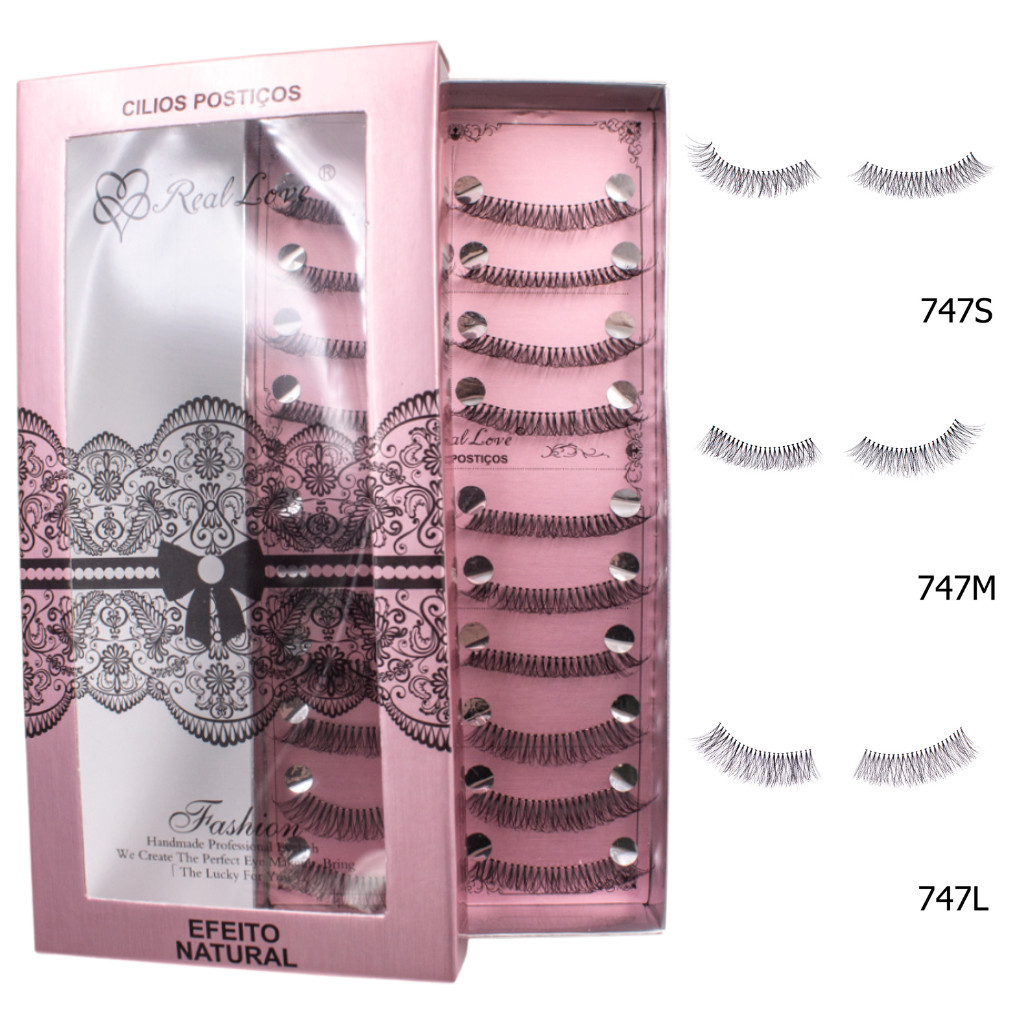 Cílios Postiços De Fibra com 10 Pares - Real Love em Oferta na Shopee
