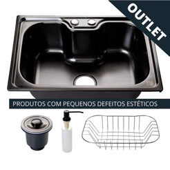 Cuba Cozinha Gourmet Preta C/ Acessórios - Pequenos Defeitos