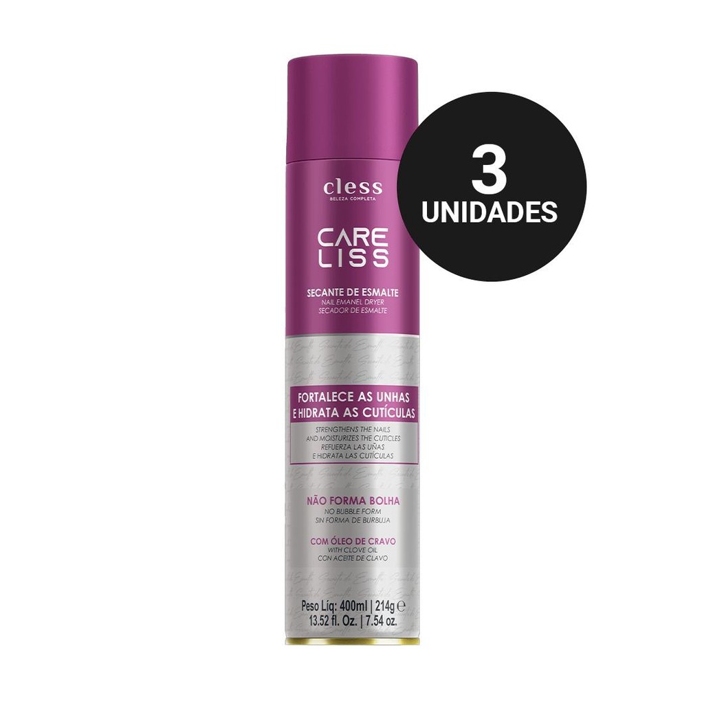 Kit Profissional Spray Secante de Esmalte Care Liss (3x400ml) em Oferta na Shopee