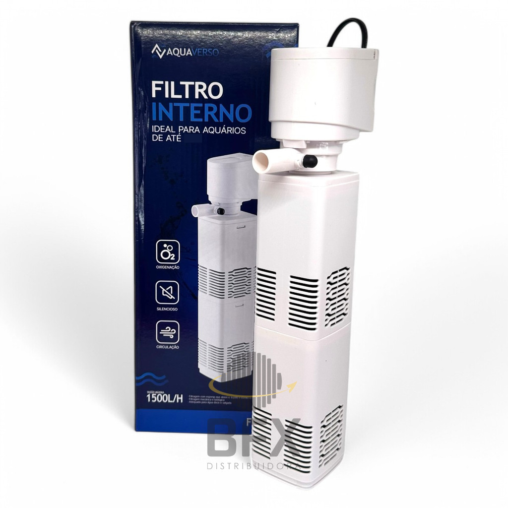 FILTRO INTERNO COM BOMBA 1500l/h SUBMERSO AQUAVERSO CIRCULAÇÂO E OXIGENIO AQUARIO DE ATÉ 150 LITROS