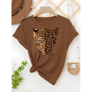Camiseta Feminina Blusinha 100% Algodão Com Estampa Onça Once Animal Print Fashion em Oferta na Shopee