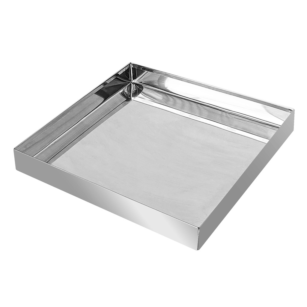 Bandeja Inox 35x35x04cm Para Açougue Expositora Freezer Padaria
