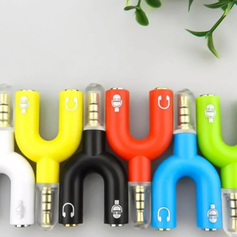 kit3-7 Plug Adaptador Sortido Splitter Divisor Y P3/P2 Fone Microfone Lapela Headset Audio