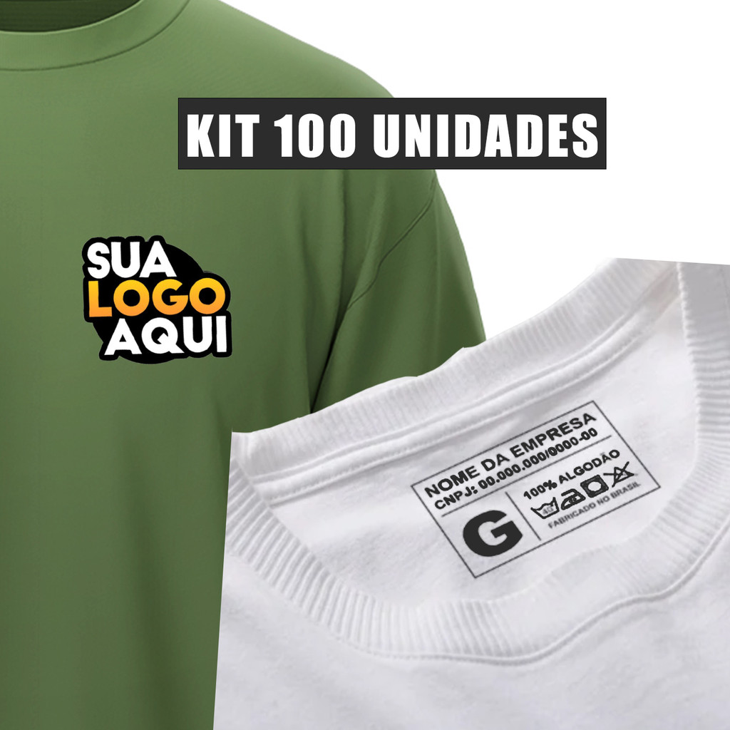 Etiqueta Termocolante Com Logo Para Marca Camiseta Nome da Empresa Melhor Qualidade do mercado em Oferta na Shopee