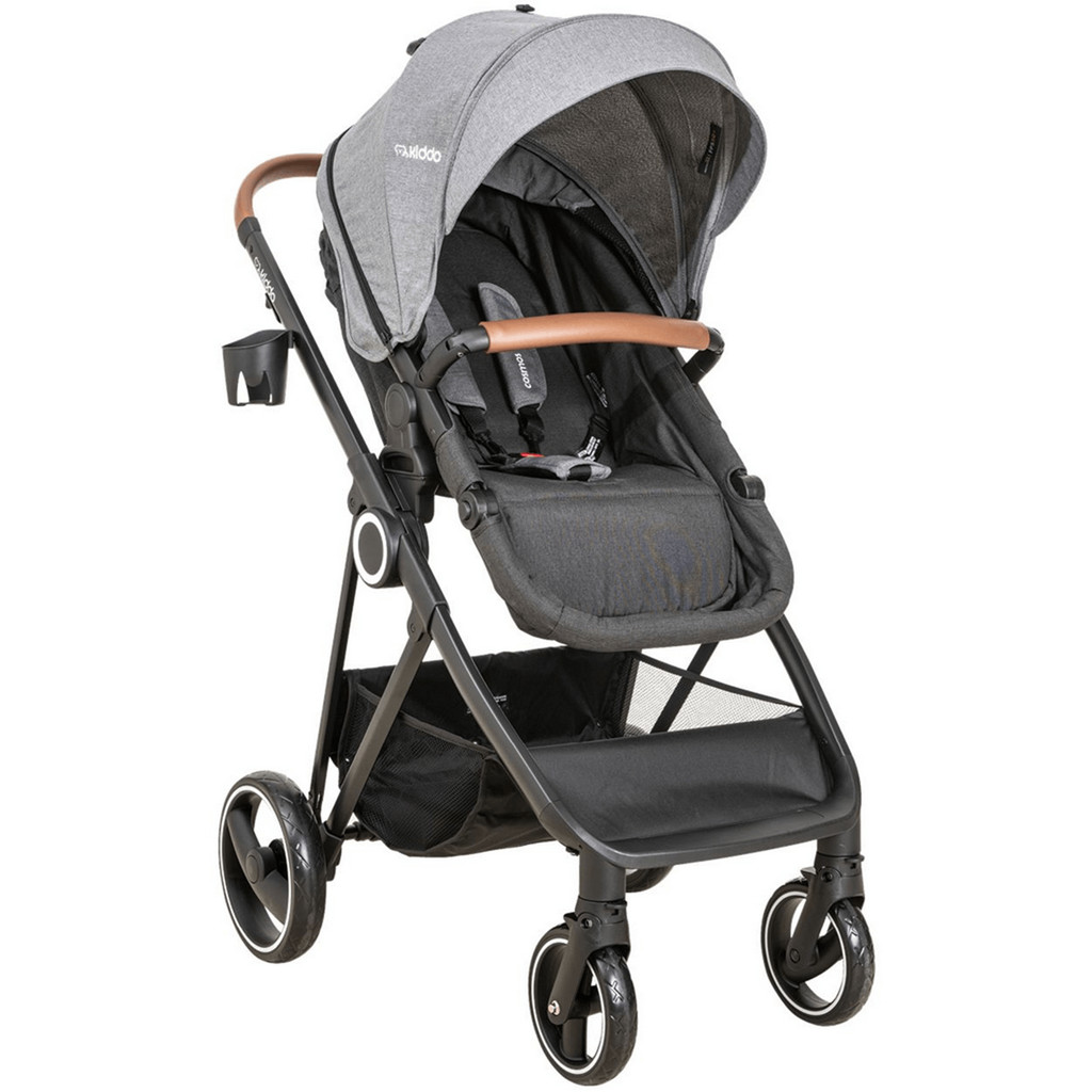 Carrinho de Bebe Berço Moises Kiddo Cosmos Melange Grafite