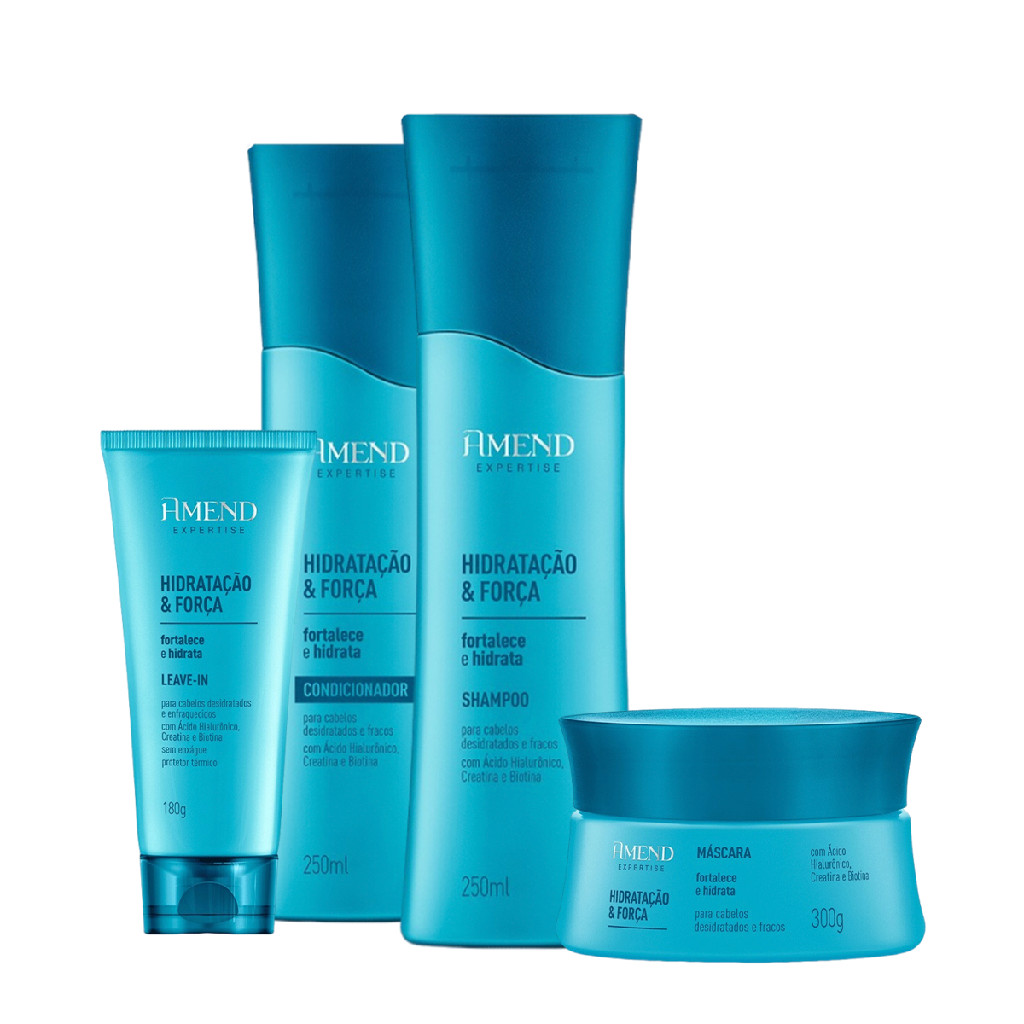 Amend Kit Hidratação e Força - Shampoo, Condicionador, Mascara e Leave-in