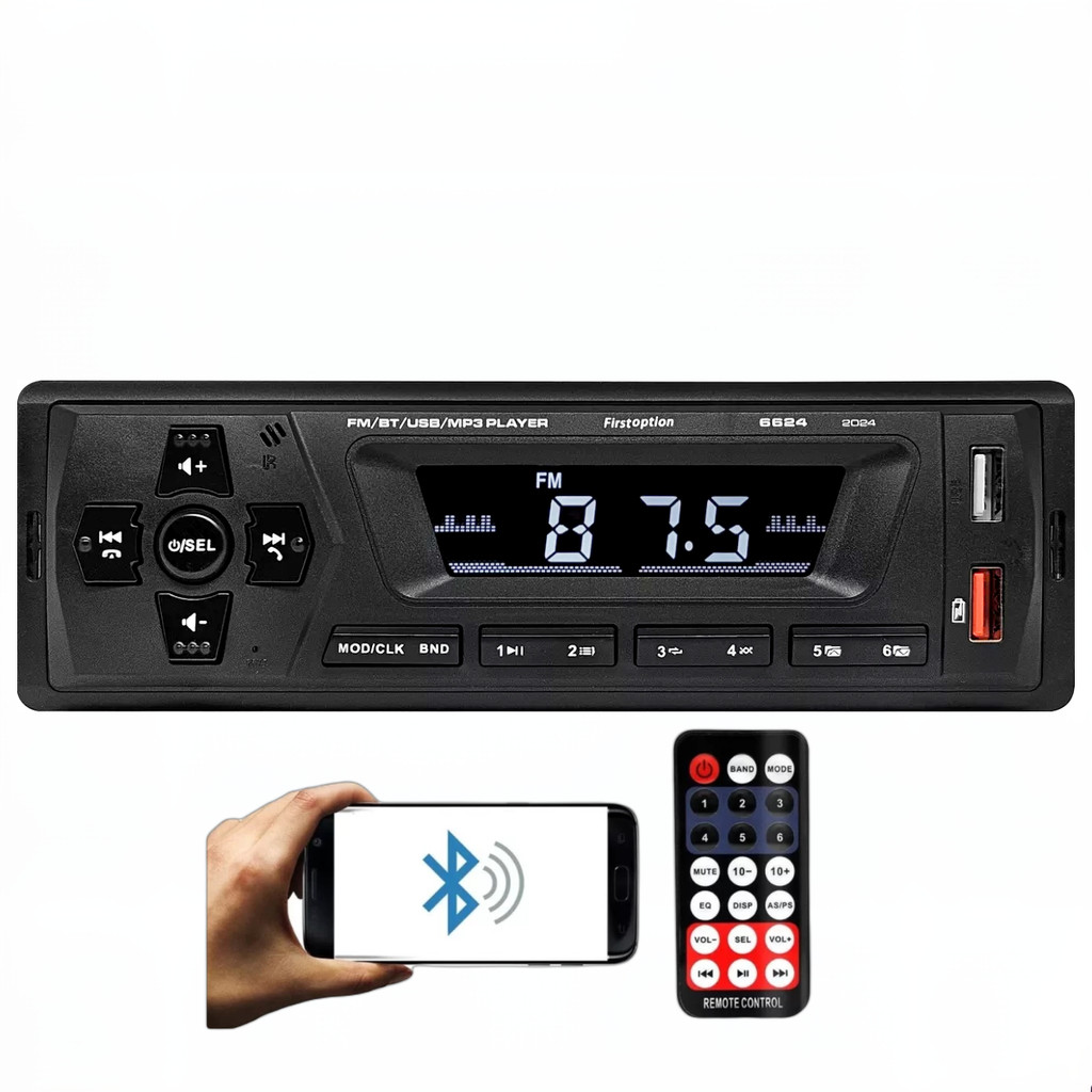 AUTO RADIO SOM AUTOMOTIVO USB MP3 BLUETOOTH FIRST OPTION