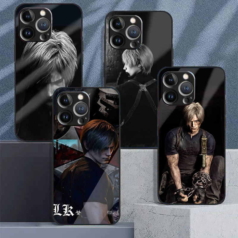 Resident Evil Leon Kennedy Capa De Telefone Celular De Vidro Temperado Para iPhone 16 15 14 13 12 11 Pro XS Max Plus Min