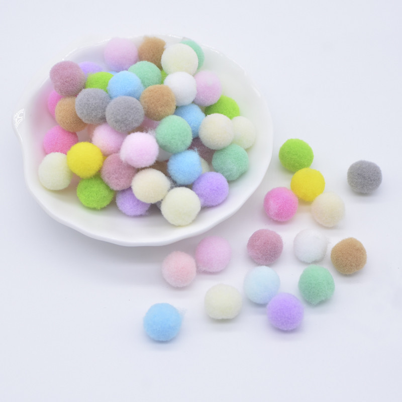 150pcs 1cm Pompons macios coloridos ofuflados artesanato DIY casamento casa decoração cola em acessórios de pano em Oferta na Shopee