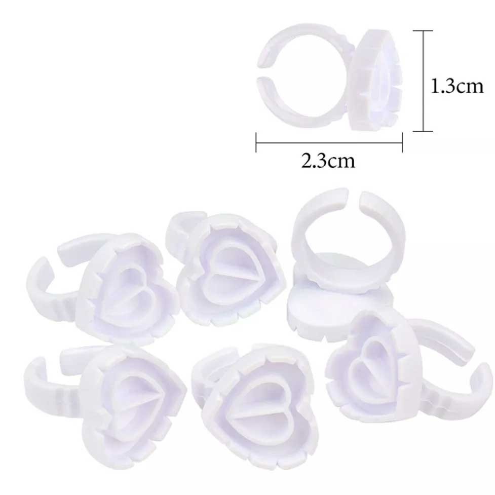 100 Anel Para Cola Coração suporte de fans extensão de cílio em Oferta na Shopee