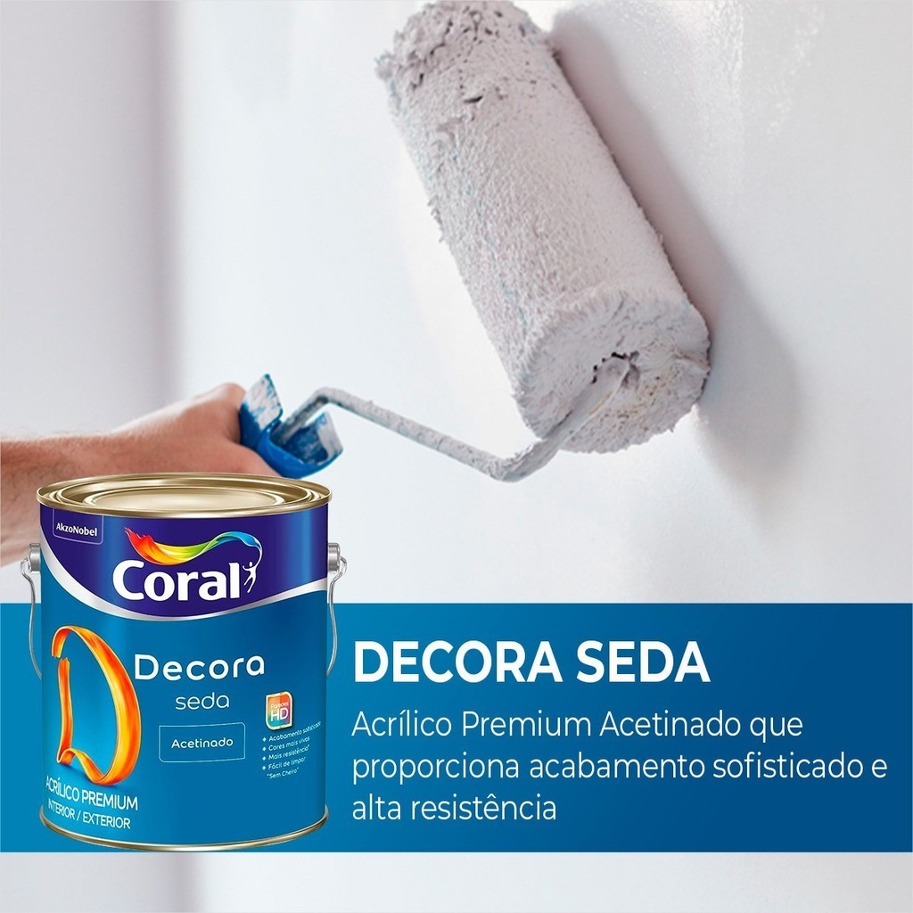 Tinta Acrílica Premium Coral Decora Seda Acetinado 3,6l · foto 2
