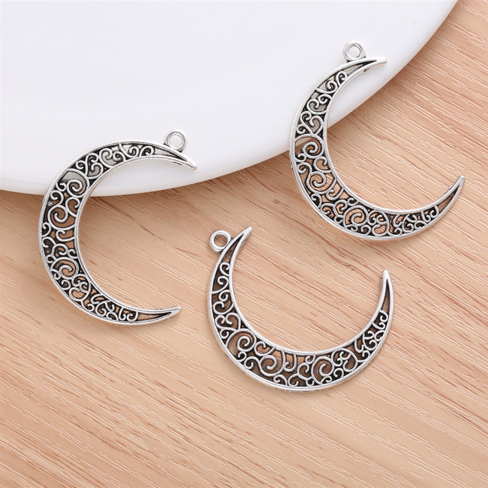 10pcs Fashion Hollow Moon Charm Acessórios De Moda Para Jóias Personalizadas De Bijuteria Feminina Fazendo Pingente Pulseira Brincos