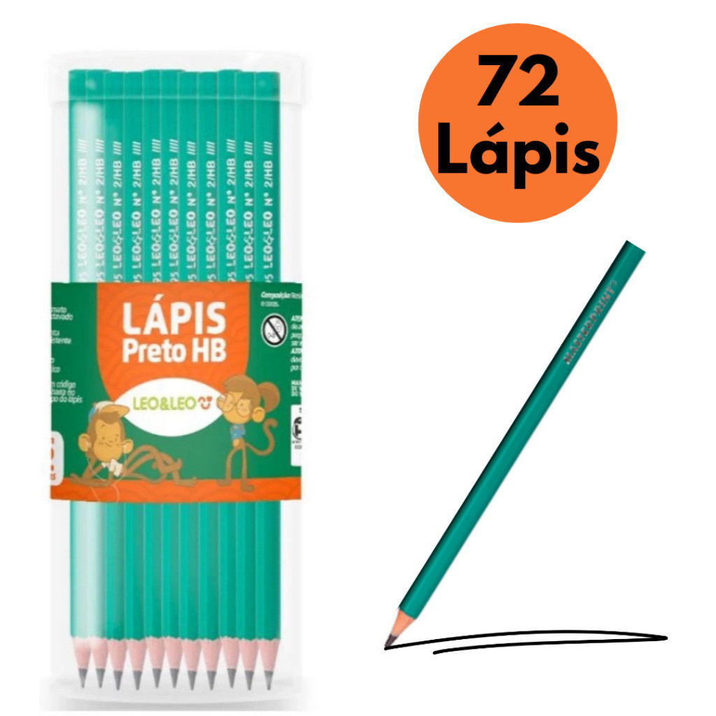 Kit 72 lápis de Escrever Preto Nº2 Mais Barato Lacrado Escolar Escola Estudos