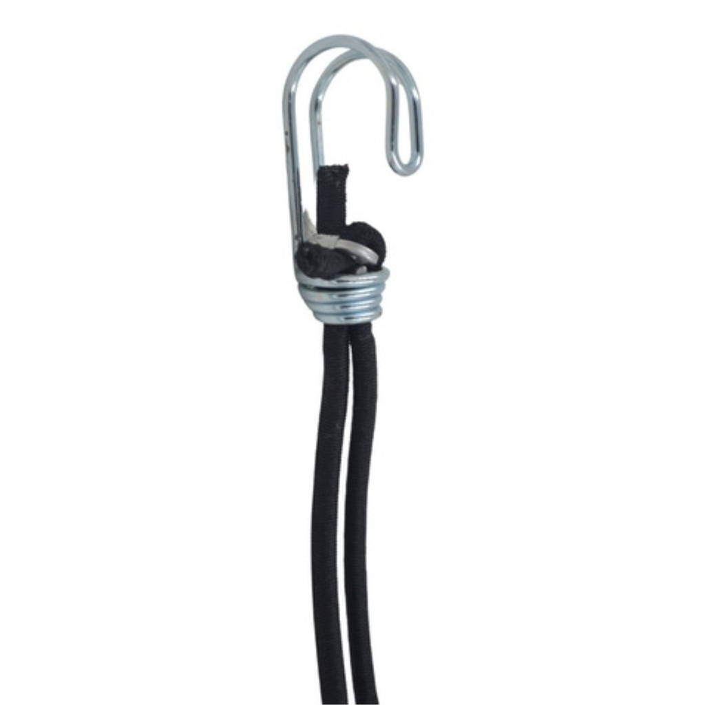 20 CORDA ELÁSTICA AGARRA LONA GANCHO DUPLO PRETA 35CM