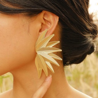 Vnox 18K Brincos De Folha De Ouro Para Menina Feminina , Bijuteria De Acessórios De Vestido Elegante Estilo Europeu E Americano em Oferta na Shopee