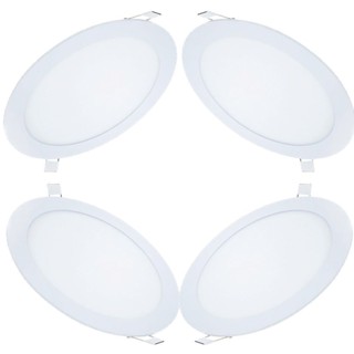 4 Plafon Painel De Led 18w Embutir Redondo Branco Frio em Oferta na Shopee
