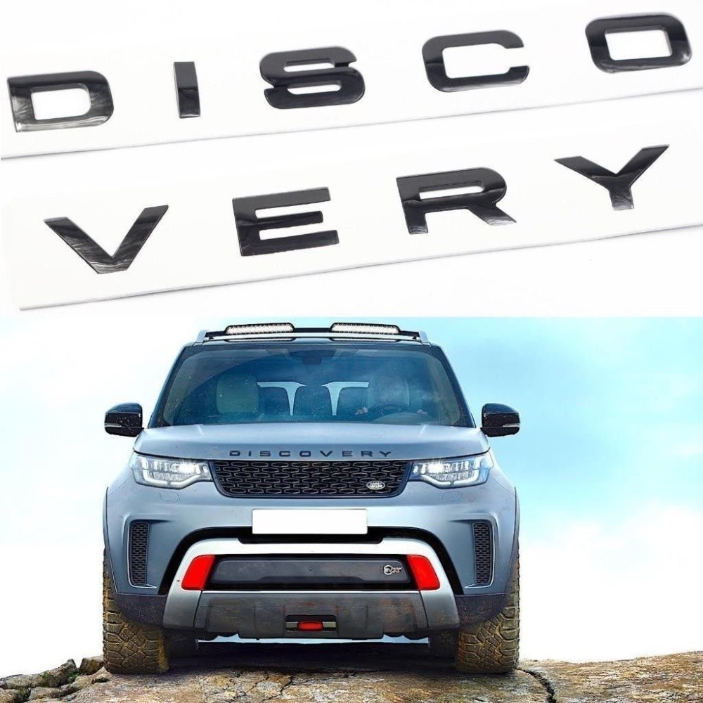 Emblema Letras Land Rover Discovery Sport Tampa de Mala e Capo Preto Brilhante