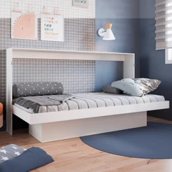 Cama de Solteiro Horizontal Articulável com Escrivaninha de Estudo