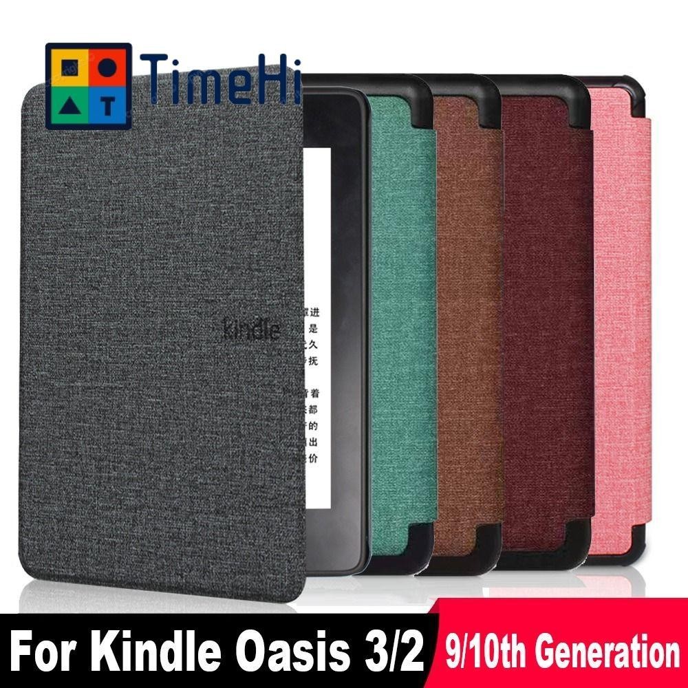 LONTIMEHI 7 Polegadas eReader Folio , Auto Sleep/Wake Funda Smart Cover , Textura De Tecido Profissional 9/10th Gen Concha Protetora À Prova De Choque Para Kindle Oasis 2/3 Home Office