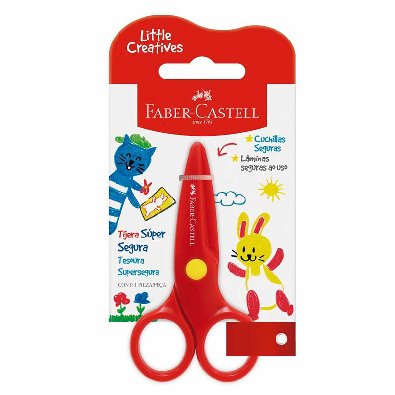 Tesoura escolar Little Creatives Vermelha 180123 Faber-Castell - Stationery