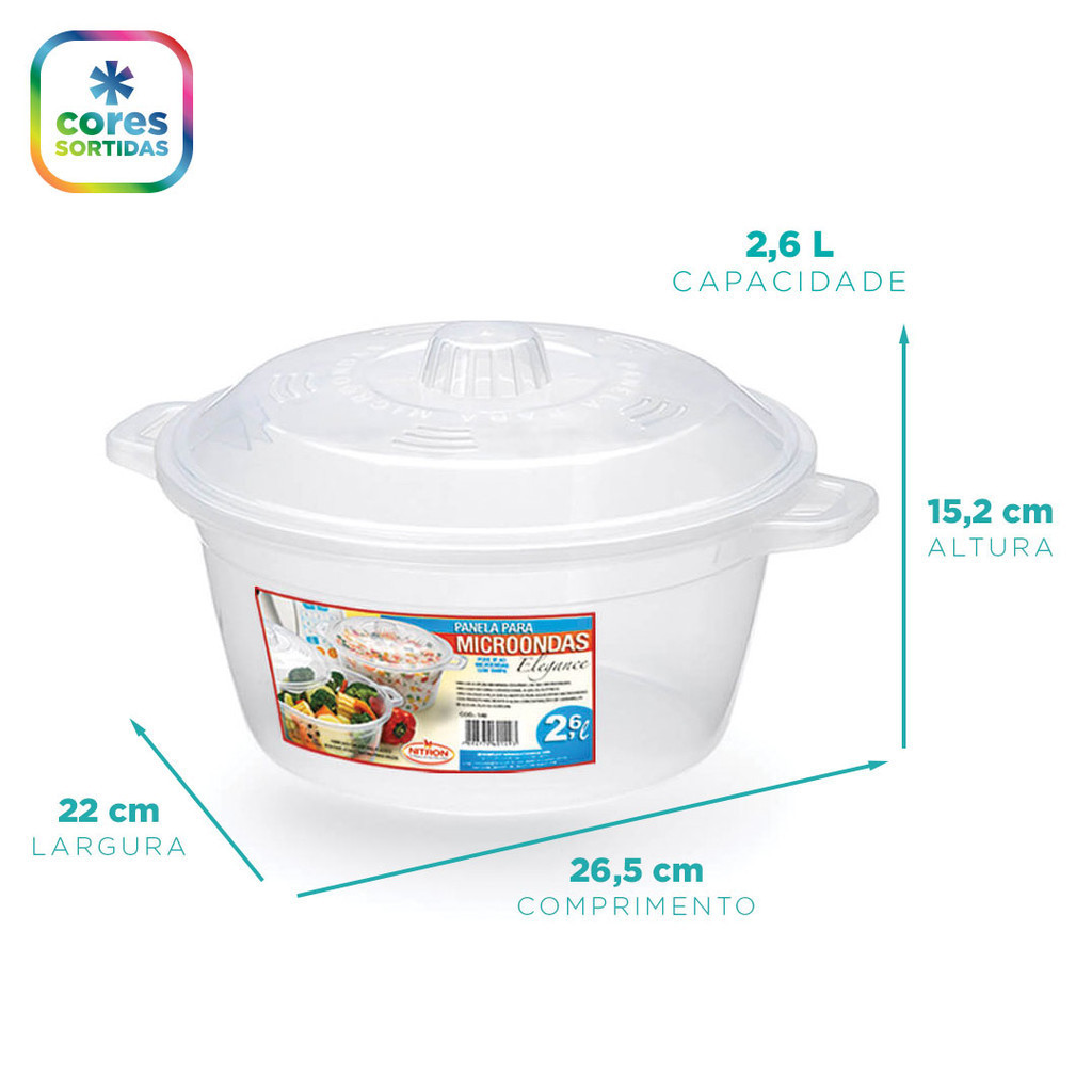 PANELA PARA MICRO-ONDAS ELEGANCE 2.6 LITROS em Oferta na Shopee