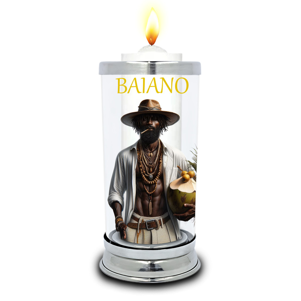 Protetor de Velas 7 dias Baiano Umbanda Copo Vidro Castiçal