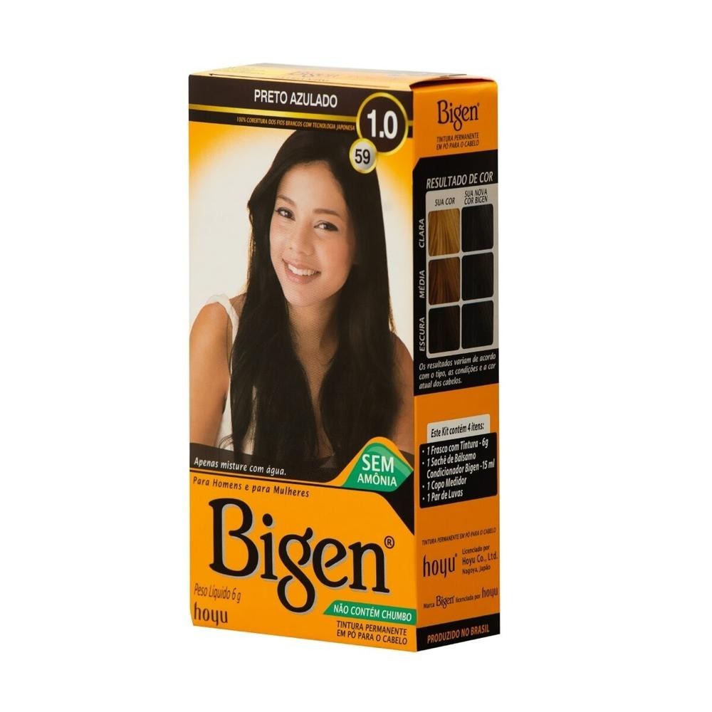 Tintura em Po Bigen 59 Preto Azulado