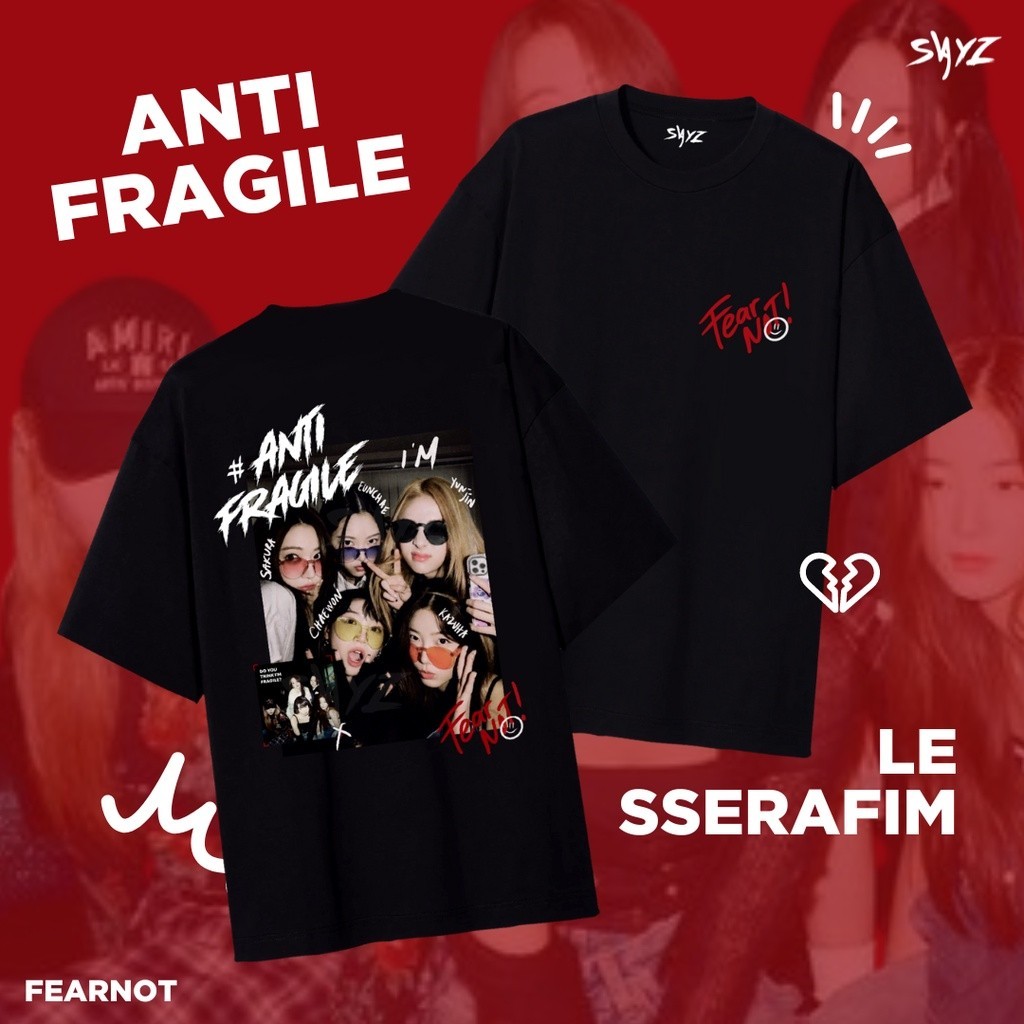 Camisa Camiseta [ Kaos Le Sserafim'Anti Frágil Álbum ver-Yunjin Kazuha Sakura Chaewon Eunchae-fearnot