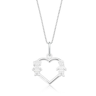 Colar prata 925 coração casal veneziana 45cm em Oferta na Shopee