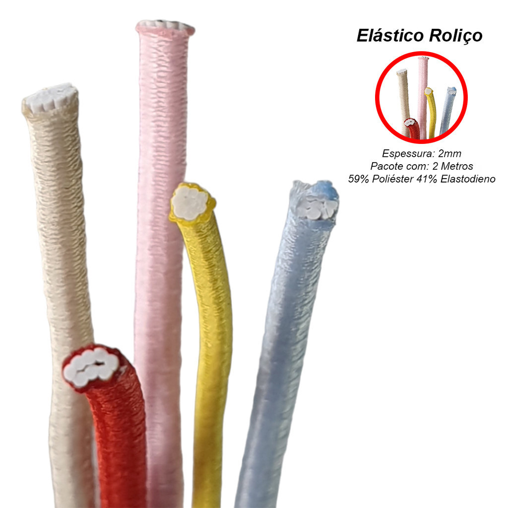 Elástico Roliço 2mm x 2 Metros em Oferta na Shopee