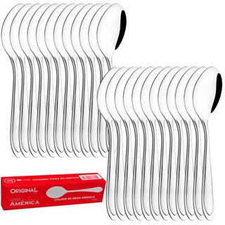 Jogo Aço Inox 24 Colher Mesa Sopa Buffet Restaurante Lanchonete Hotel Refeição Cozinha Original Line em Oferta na Shopee