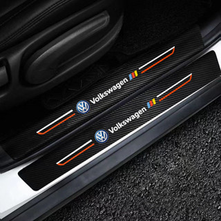 4PCS Autocolante Protetor De Soleira De Fibra De Carbono Para Carros Volkswagen VW Beetle Golf Jetta Passat Polo Tiguan Scirocco Vento Phaeton Bora Acessórios em Oferta na Shopee