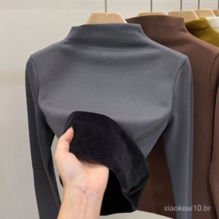 Peluciada Termica De Frio Elegante Meia Gola Alta Casual Inverno Grossa Blusa De Frio Feminina Plus Size G2 em Oferta na Shopee