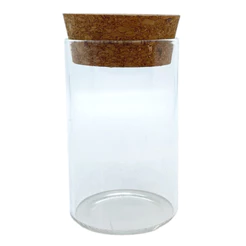 Pote de Vidro com Tampa Rolha - 5x10cm - 150ml - 1 unidade - Rizzo