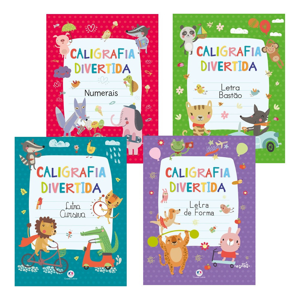 Coleção De Livros Caligrafia Divertida Forma Cursiva Numeral