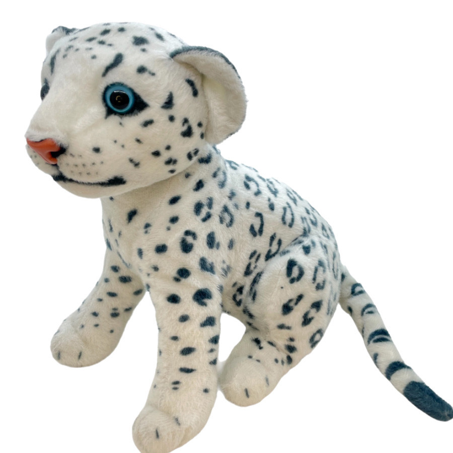 Leopardo de Pelúcia - Branco - 28cm - 1 unidade - Rizzo em Oferta na Shopee