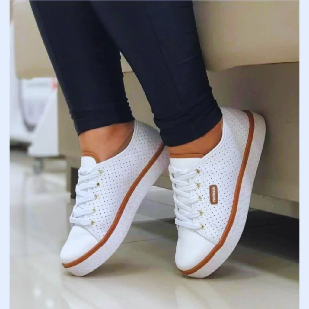 Tênis Sapatênis Casual Moleca Feminino Micro Furinhos Confortável Lançamento 100% Original