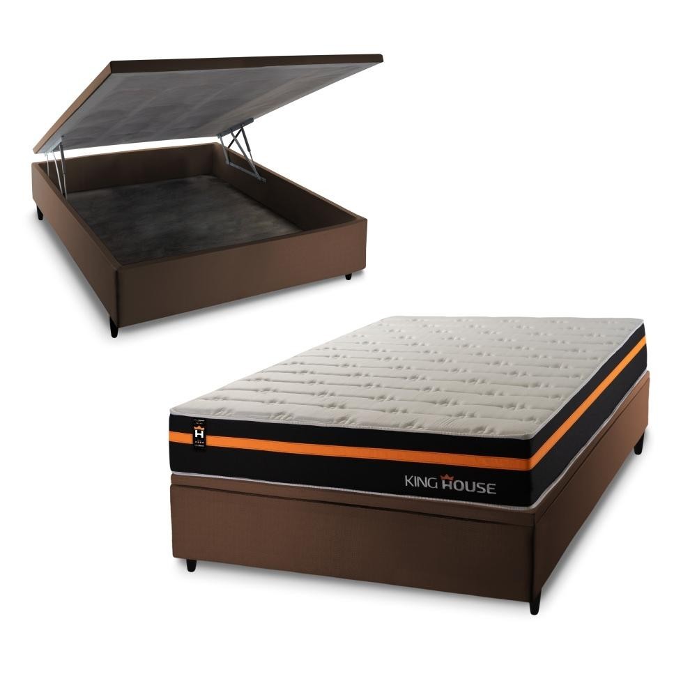 Conjunto Box Baú Sirius Preto 138x188x72 c/ Molas Ensacadas em Oferta na Shopee