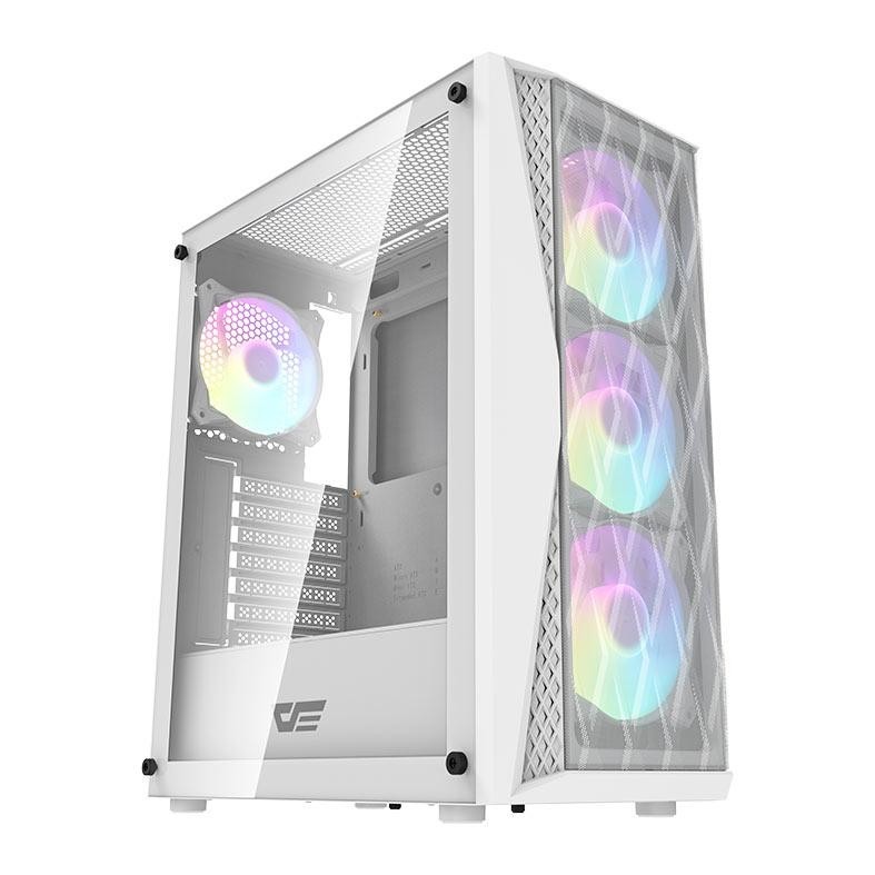 Gabinete Gamer Aigo DarkFlash DK352Mesh,Mid-Tower,Lateral de Vidro, Com 4Fans,Branco,DK352WH-MESH-4F em Oferta na Shopee
