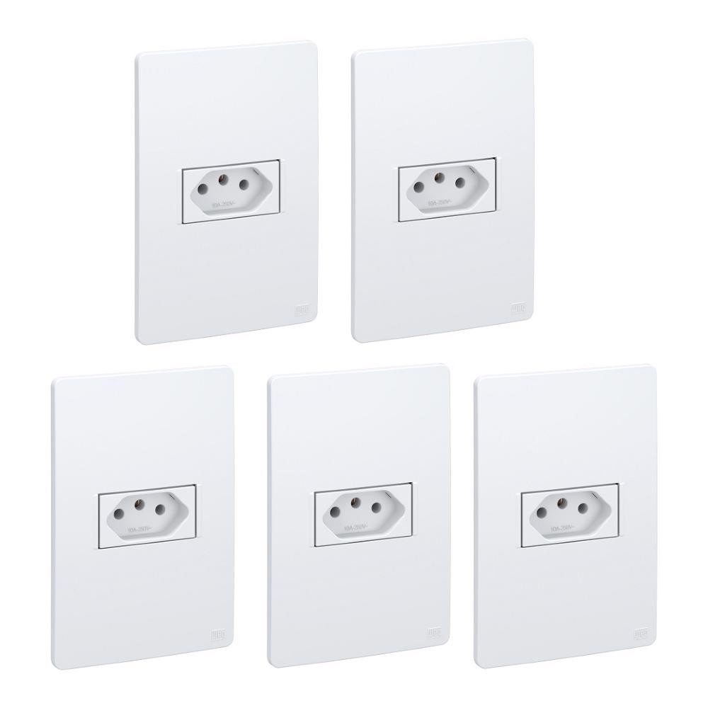 KIT 5 CONJUNTOS TOMADA 10A 250V ESATTA WEG BRANCO