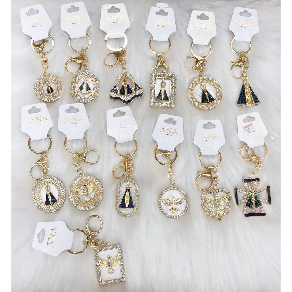 Chaveiro De Metal avançado Delicado Com Strass Maria/Modelo aleatorios