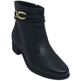 Bota Moleca Original Feminina Salto 4cm Cano curto Zíper Lateral em Oferta na Shopee