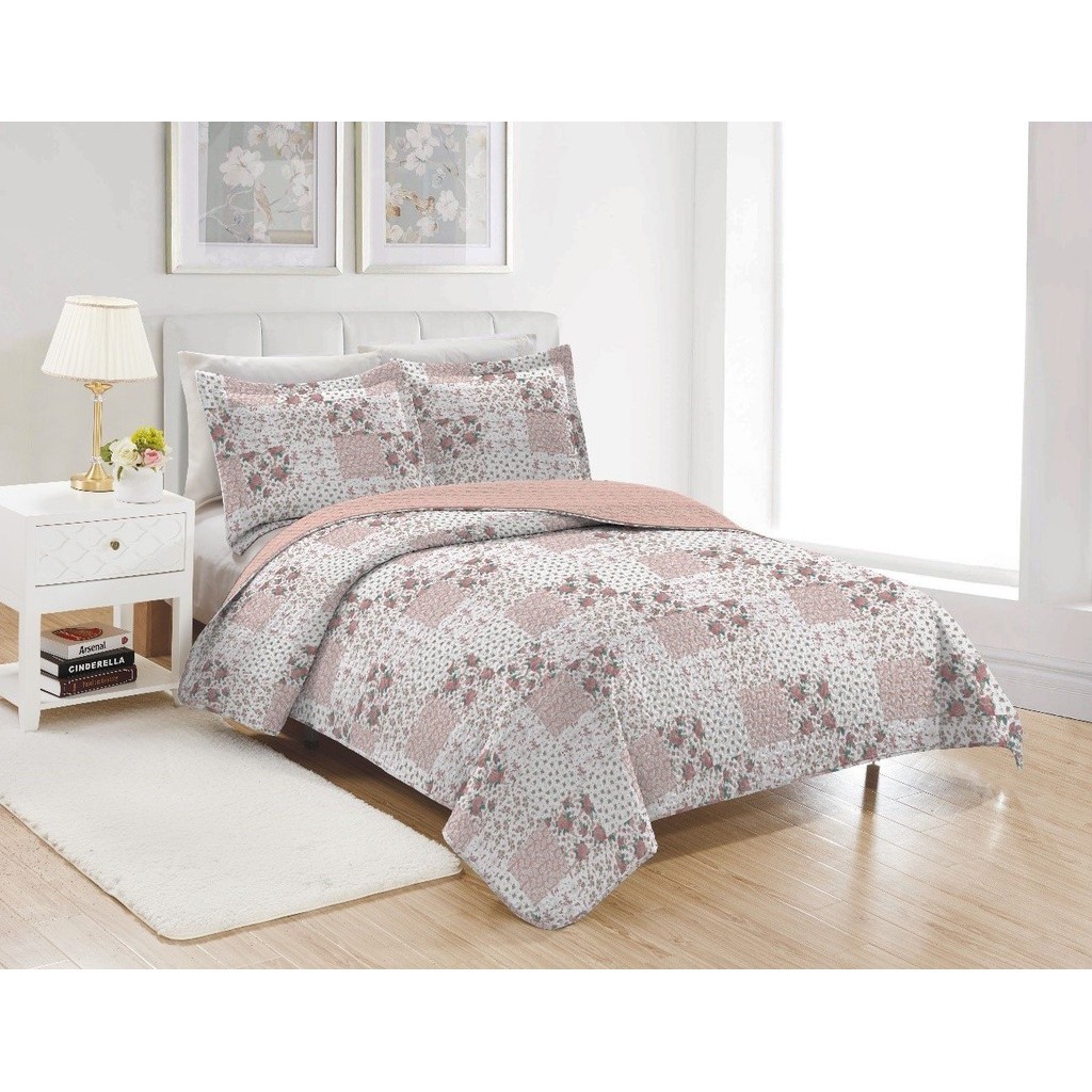 Kit Colcha Boutis Cobre leito Bett Design Casal 3 peças Percal de Microfibra Estampas Modernas
