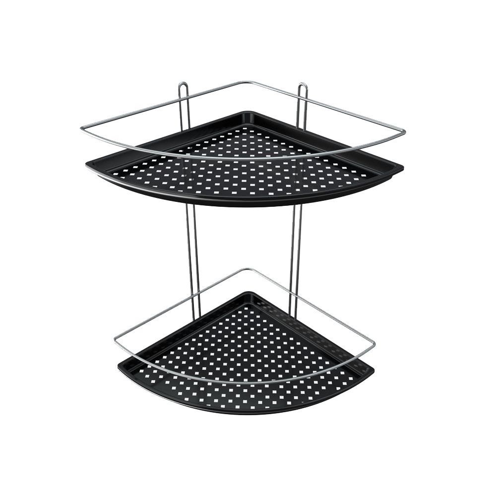 Suporte de Canto Duplo para Shampoo Stolf Preto - 679-P em Oferta na Shopee